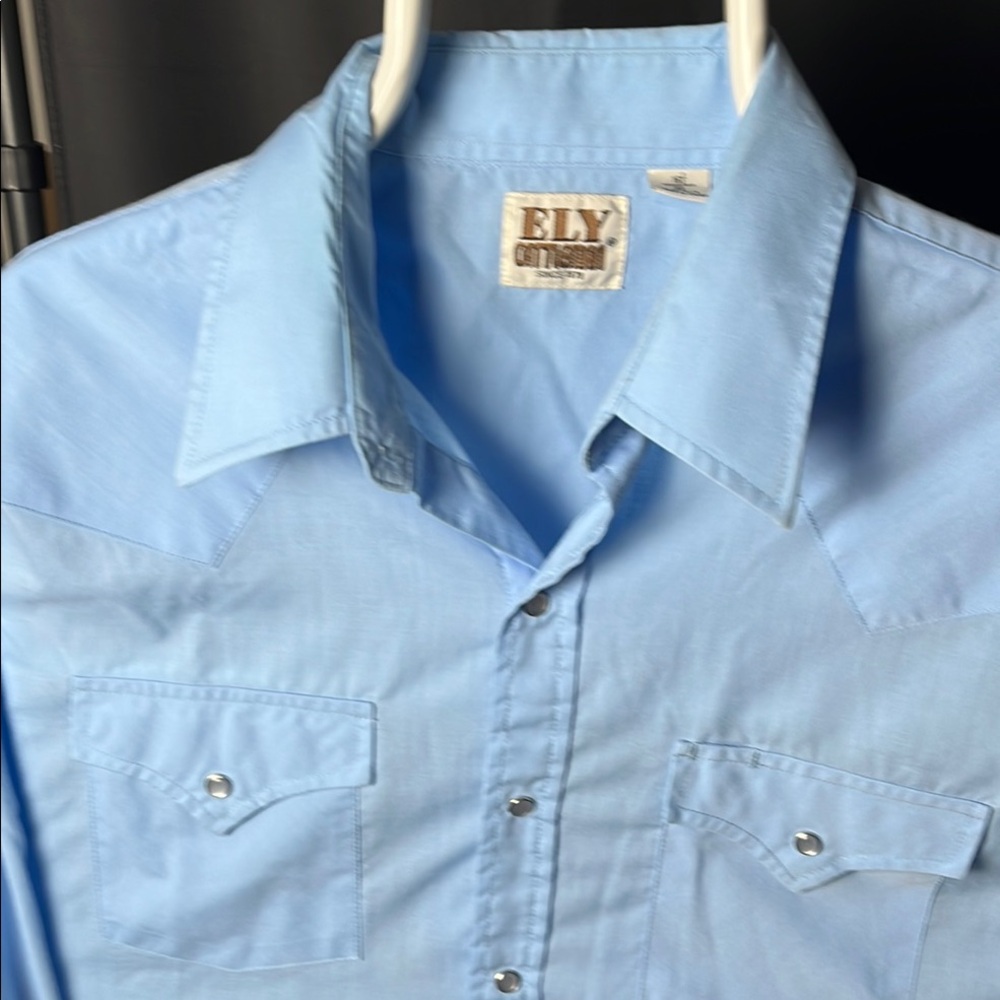 Ely Cattleman Light Blue Western Shirt for Men